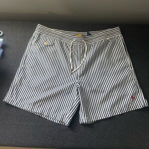 Polo Ralph Lauren swim shorts.Striped Navy blue and White classic style